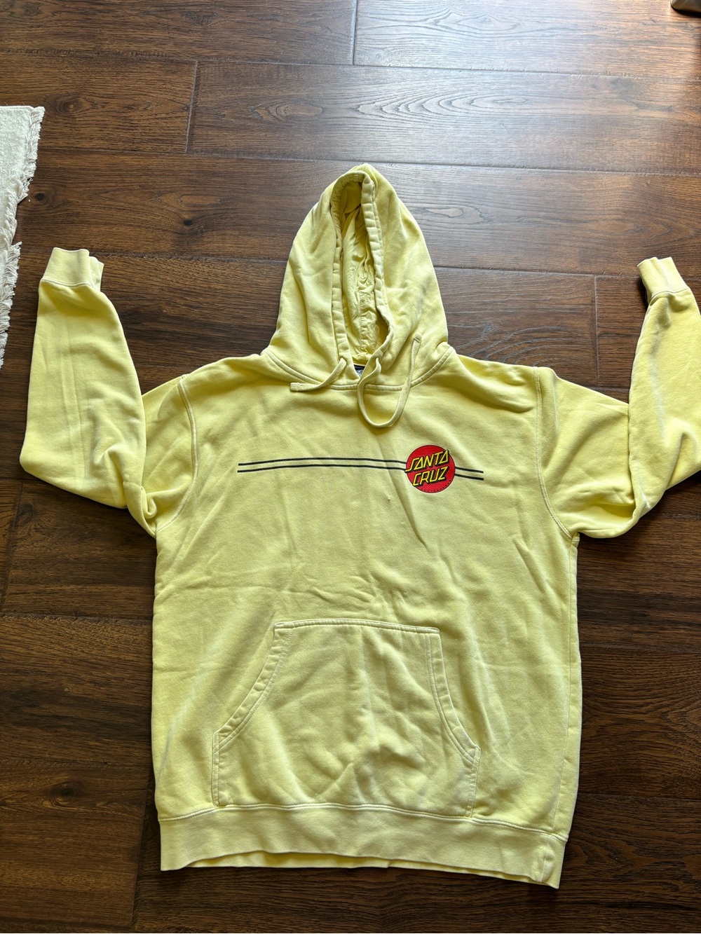 Santa Cruz Skateboards Yellow Zip-Up Style Hoodie - Logo Chest Detail